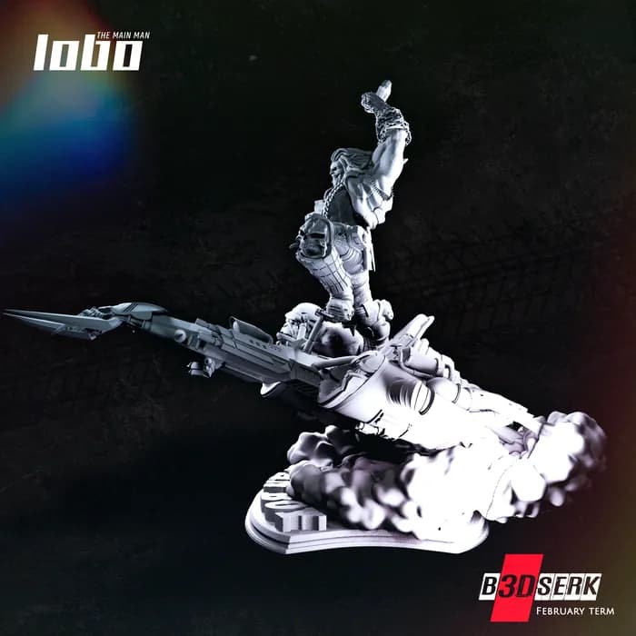 STL - Lobo en moto con hacha y escopeta