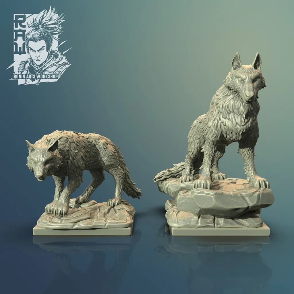 STL - Wolves figurine