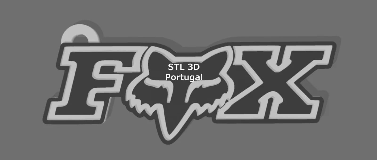 STL - Logo llavero zorro Fox Portugal render 2