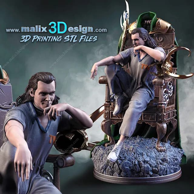 STL - Loki en el trono render 2