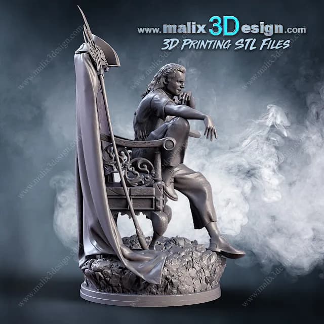 STL - Loki en el trono render 3