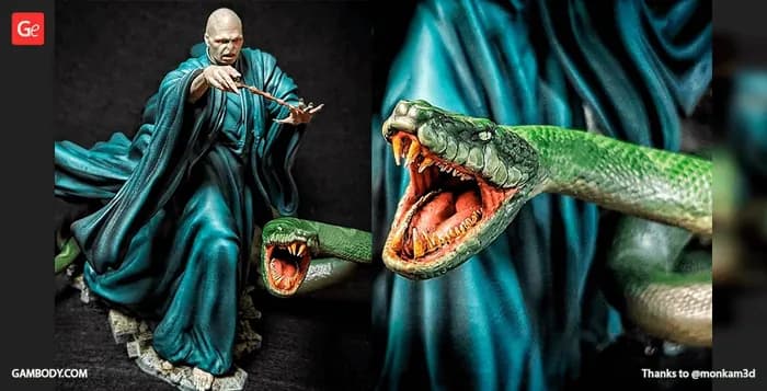 STL - lord voldemort and nagini render 2