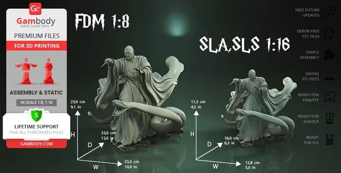STL - lord voldemort and nagini render 3