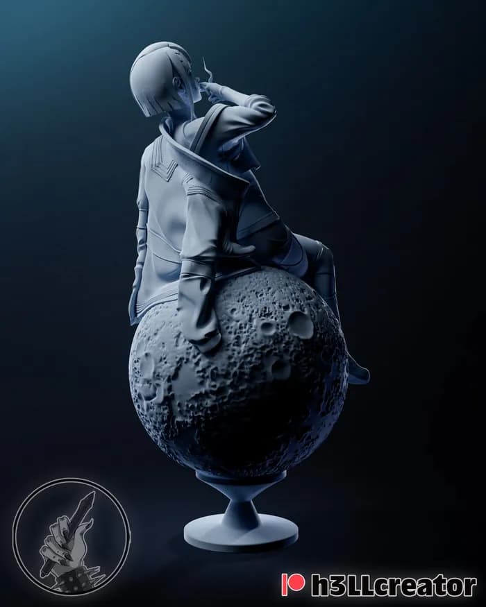 STL - Lucy de Cyberpunk Edgerunners render 3