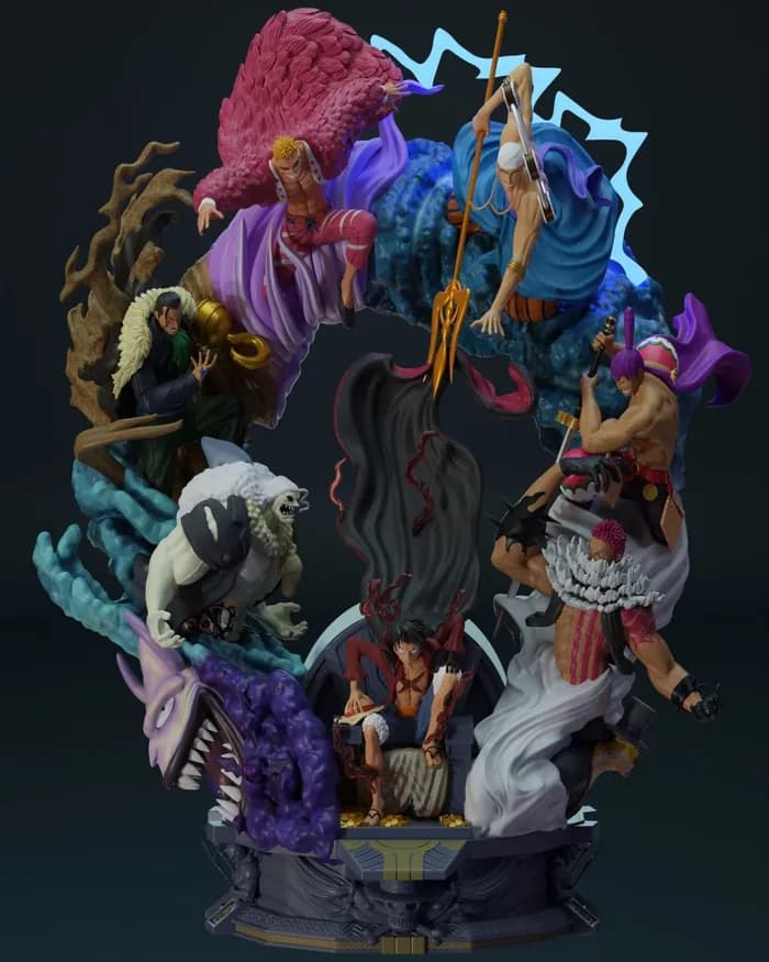 STL - luffy diorama trone