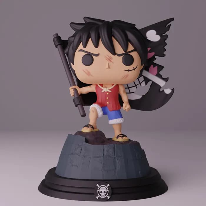 STL - luffy funko flag