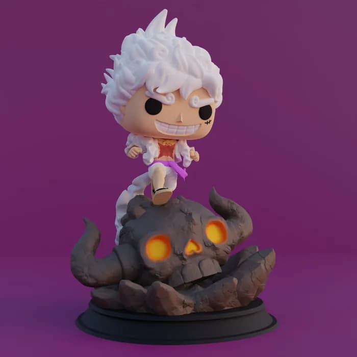 STL - luffy gear 5 nika chibi