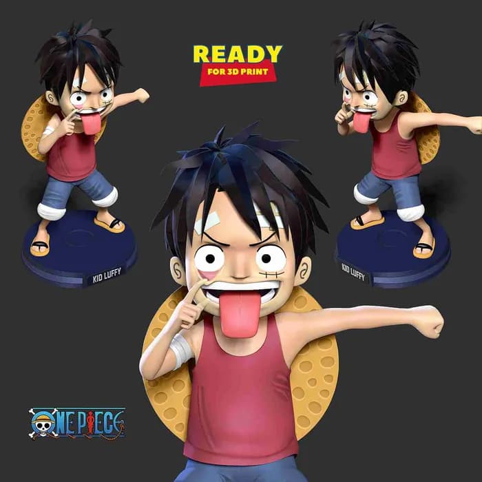 STL - Luffy Niño Cocodrilo render 2