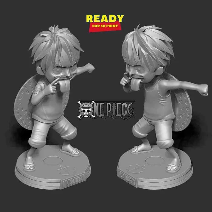 STL - Luffy Niño Cocodrilo render 4