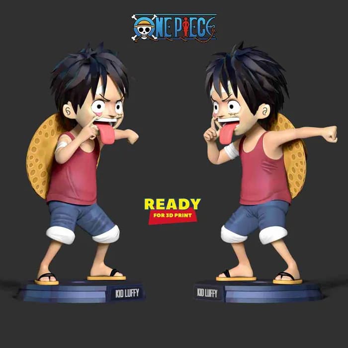 STL - Luffy Niño Cocodrilo render 5