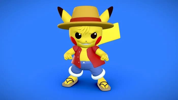 STL - luffy pikachu 3d print stl