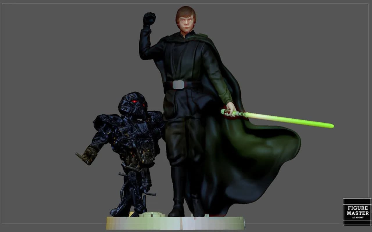 STL - Luke Skywalker Jedi Oscuro render 3