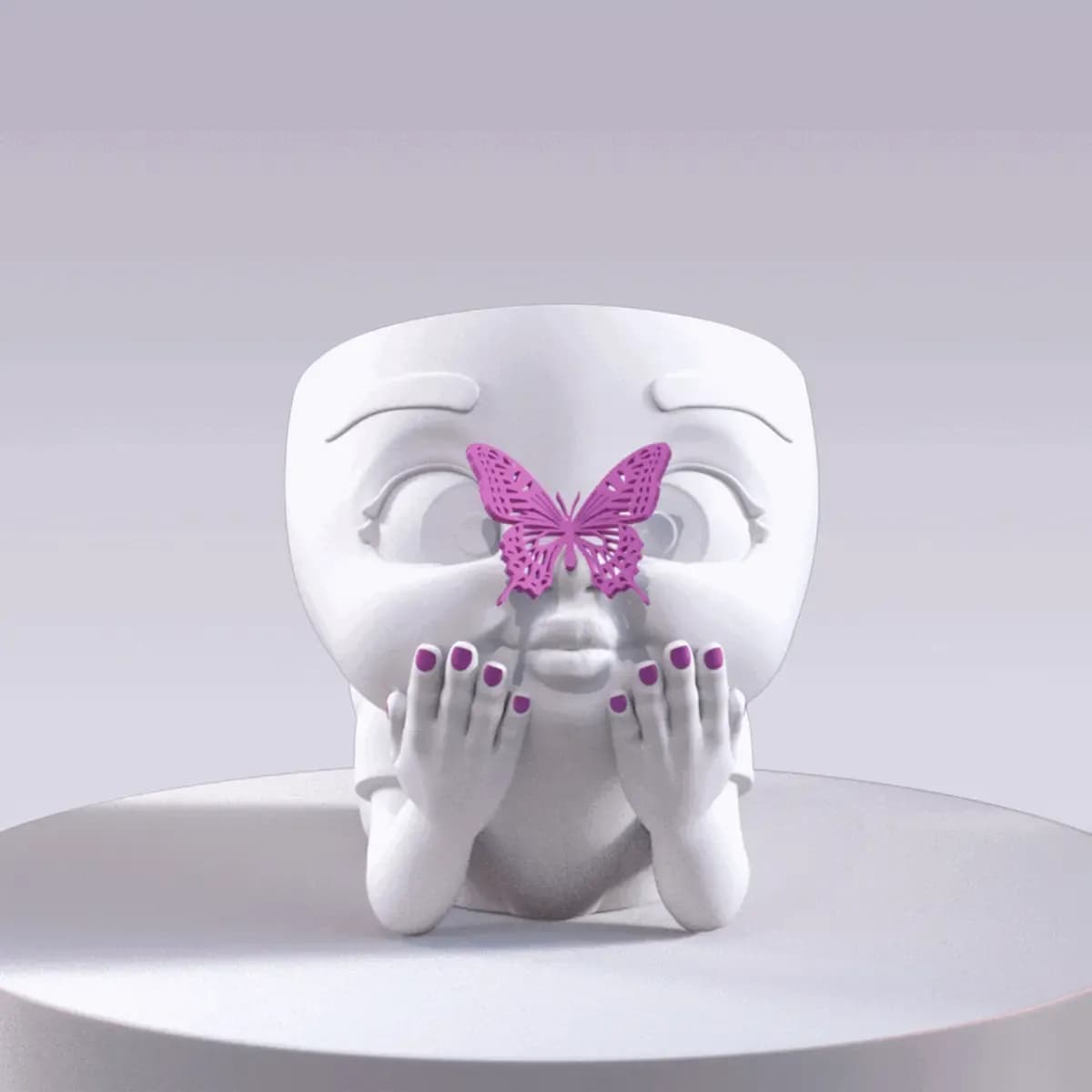 STL - Maceta Bebé Mariposa render 5
