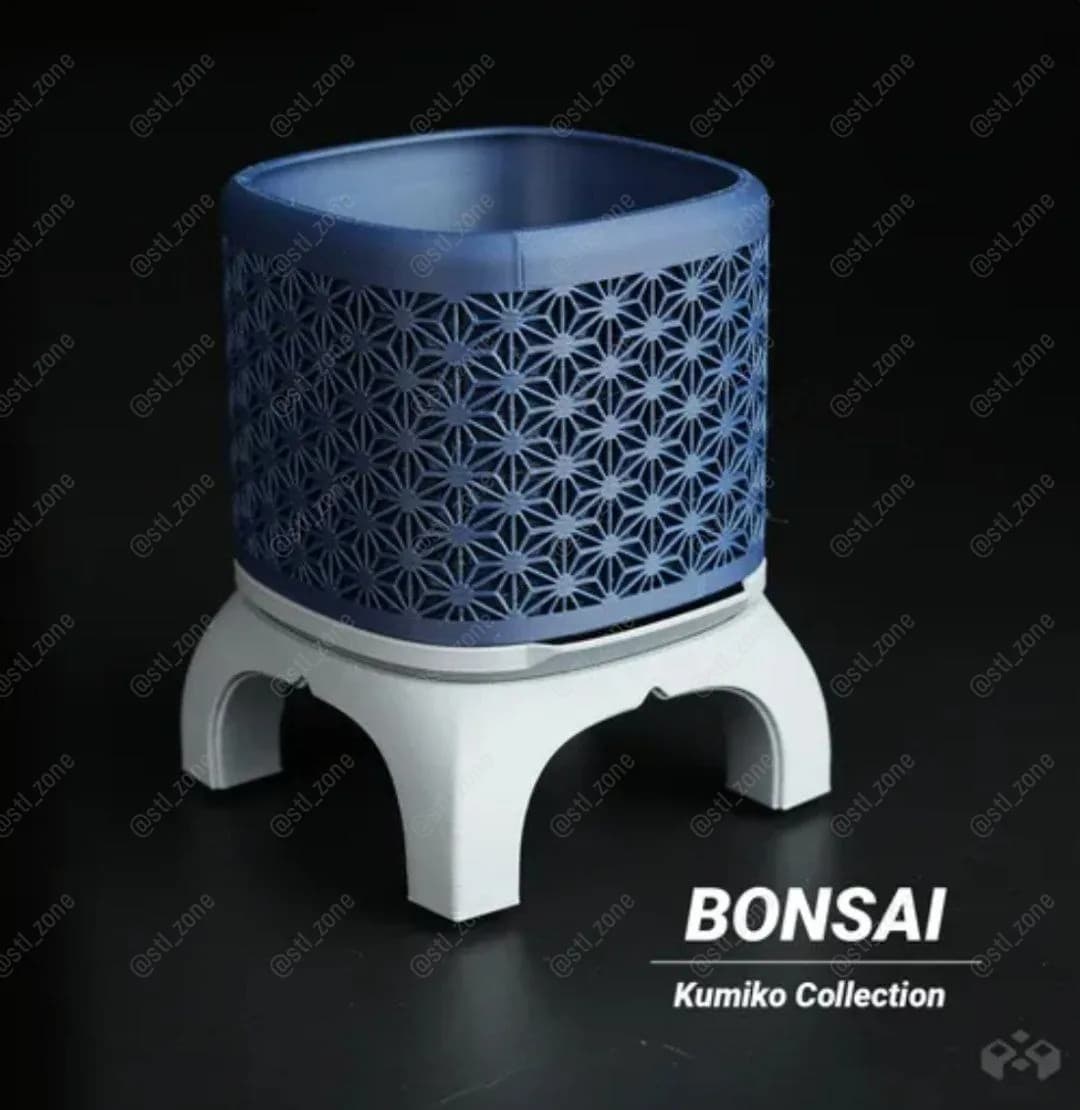 STL - Maceta Bonsái Diseño Kumiko
