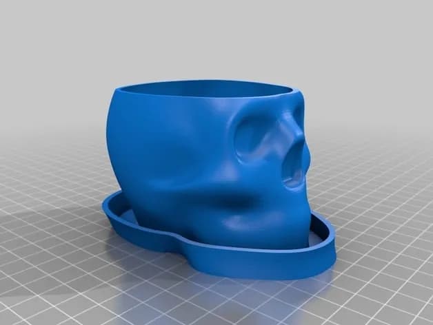 STL - Maceta Calavera con Drenaje