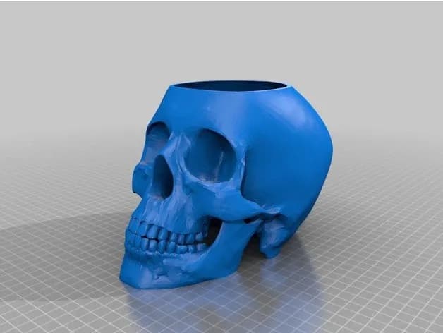STL - Maceta Calavera con Drenaje