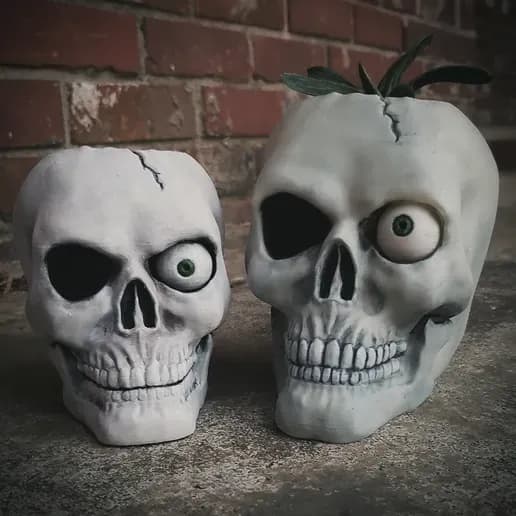 STL - Maceta Calavera con Ojos Locos