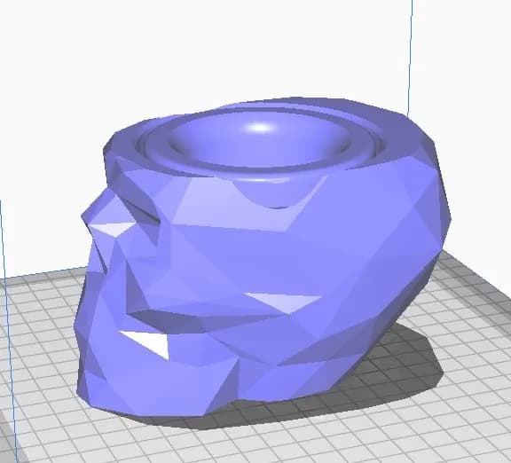 STL - Maceta Calavera Low Poly