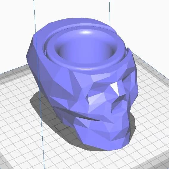 STL - Maceta Calavera Low Poly render 2