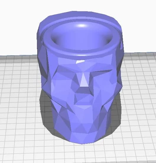 STL - Maceta Calavera Low Poly render 3