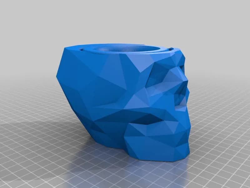 STL - Maceta Calavera Low Poly render 4