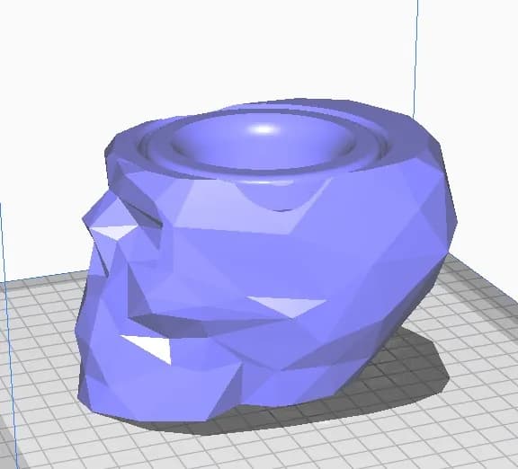 STL - Maceta Calavera Low Poly render 5