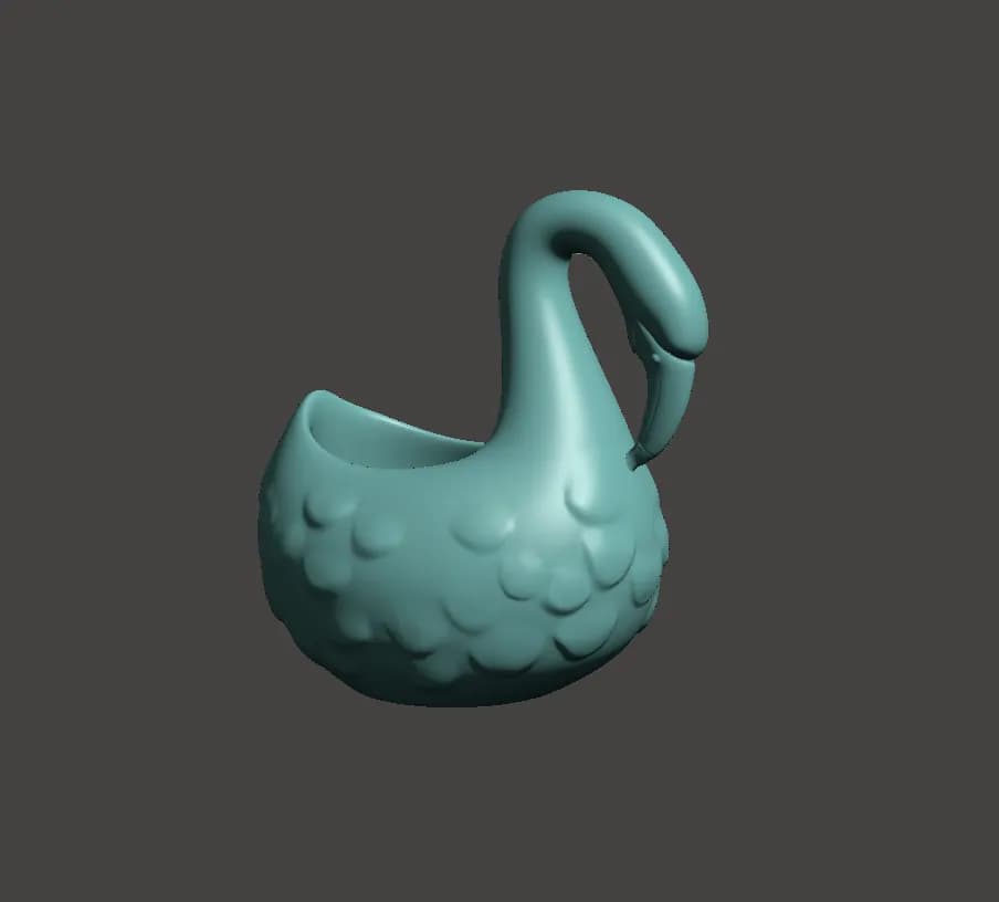 STL - Maceta con forma de cisne