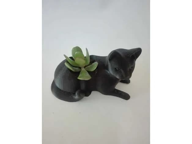 STL - maceta de gato render 2