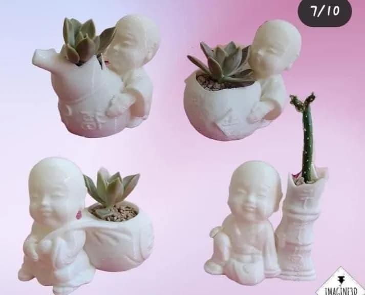 STL - Maceta decorativa niño buda