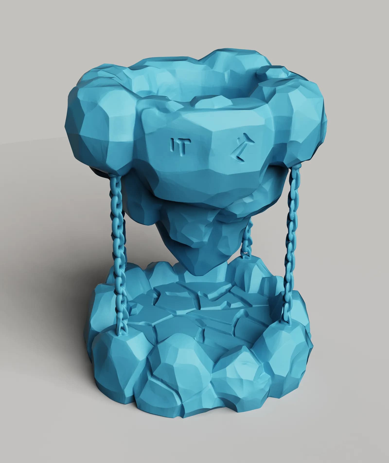 STL - Maceta flotante con runas render 3