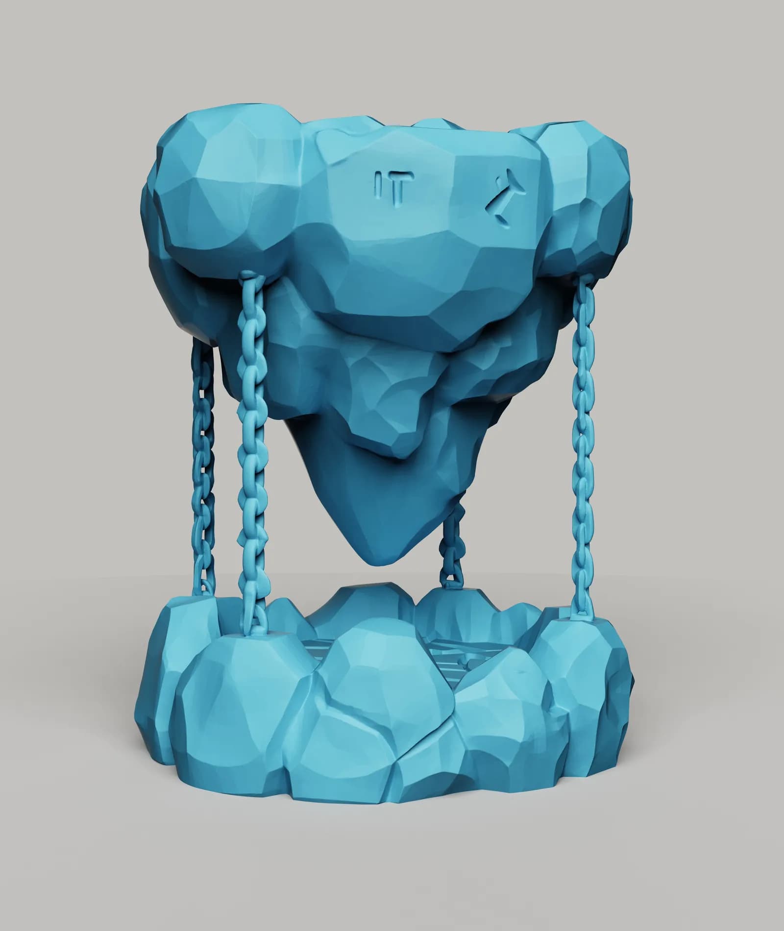 STL - Maceta flotante con runas render 5