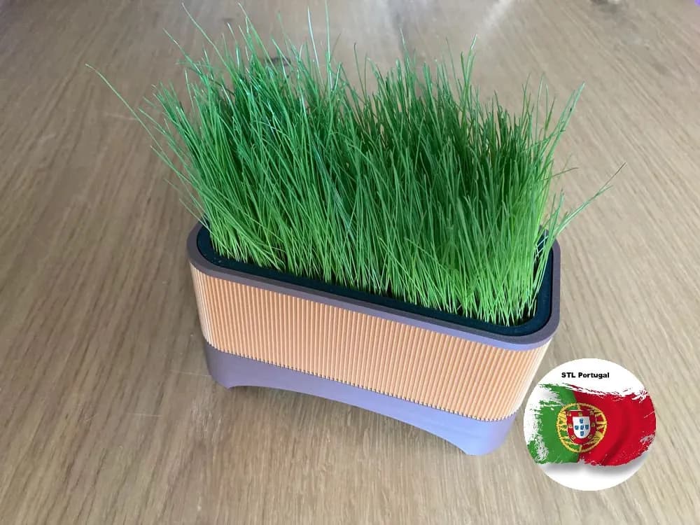 STL - Maceta para hierba de gato render 3