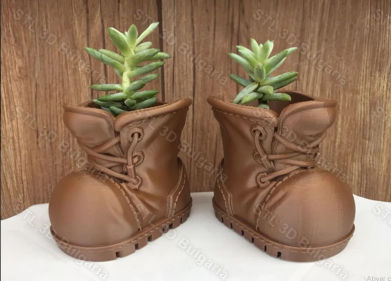 STL - Boot Planters with Succulents