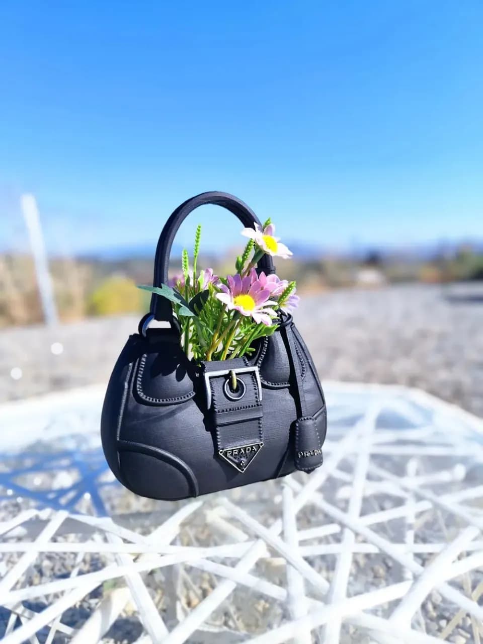 STL - Macetero bolso Prada render 2