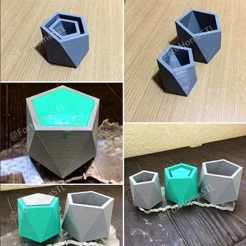 STL - Macetero Geométrico Pentagonal