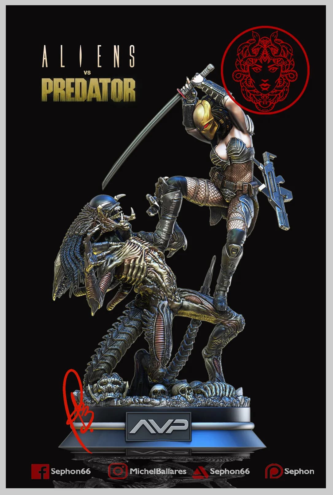 STL - Machiko vs Depredador render 4