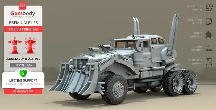 STL - mad max war rig truck active