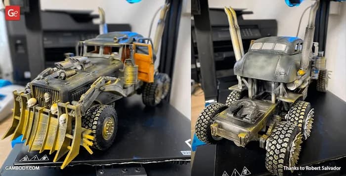 STL - mad max war rig truck active render 2