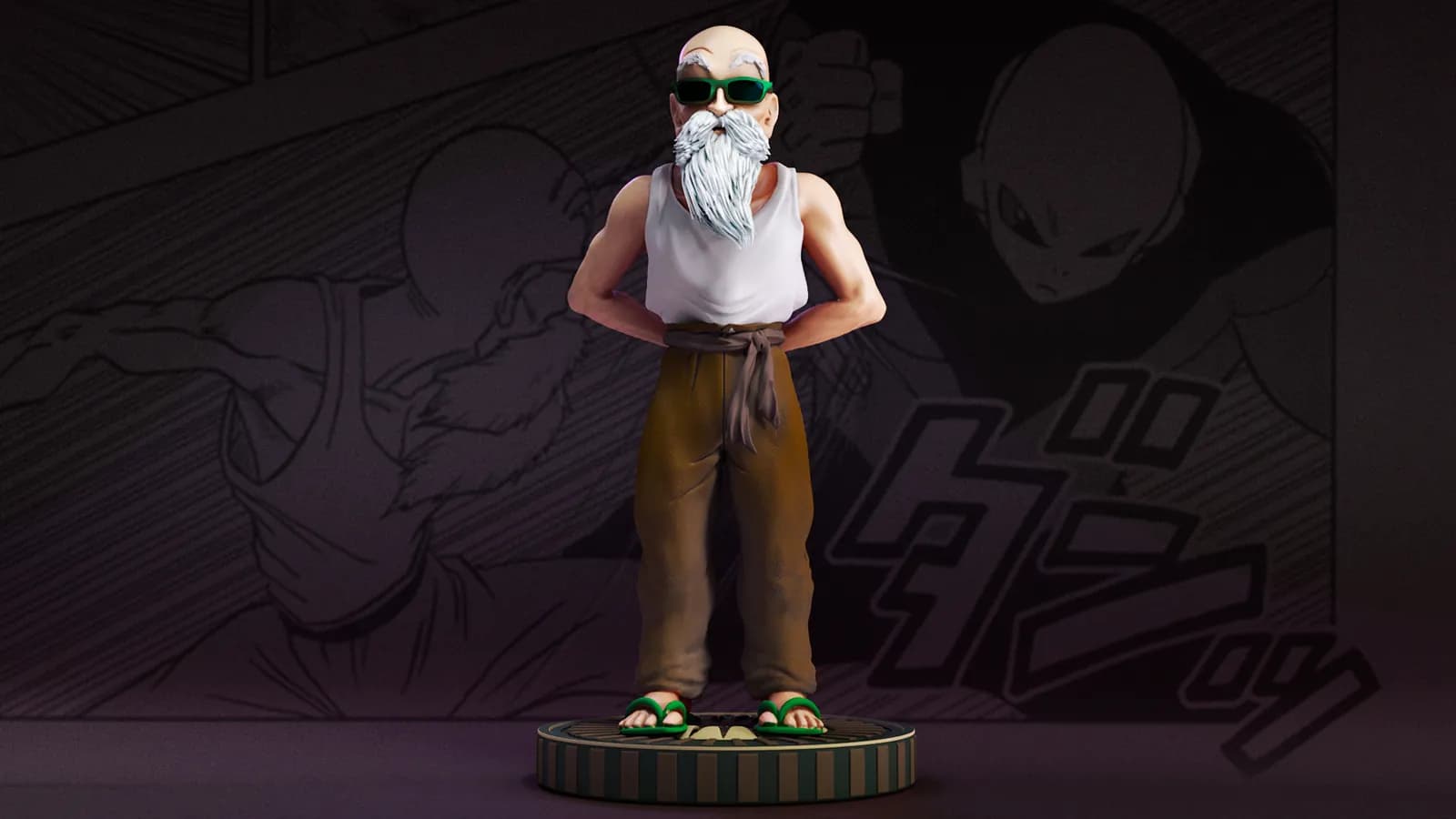 STL - Maestro Roshi con gafas de sol render 2
