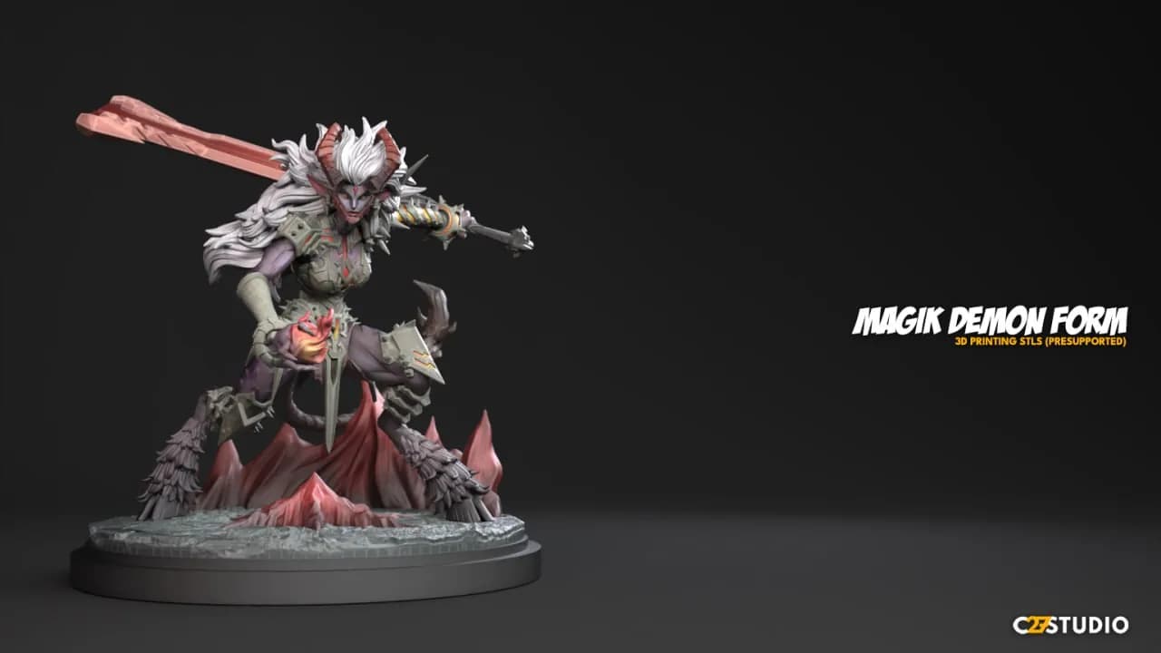 STL - Magik Forma Demonio Marvel Rivals render 2