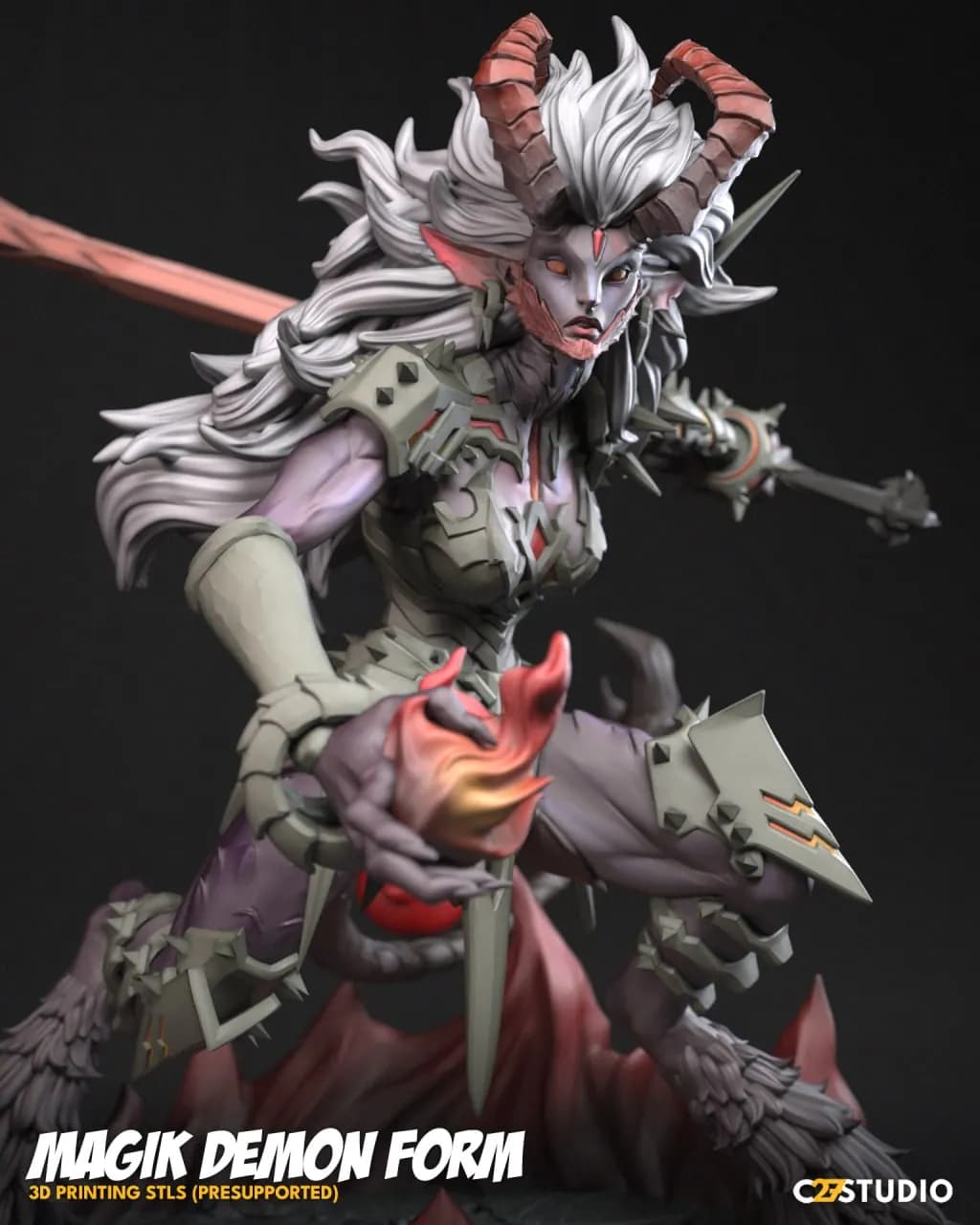 STL - Magik Forma Demonio Marvel Rivals render 3