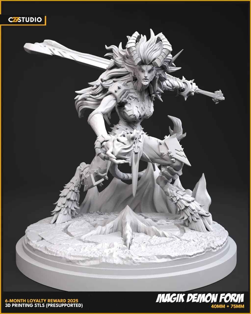 STL - Magik Forma Demonio Marvel Rivals render 4