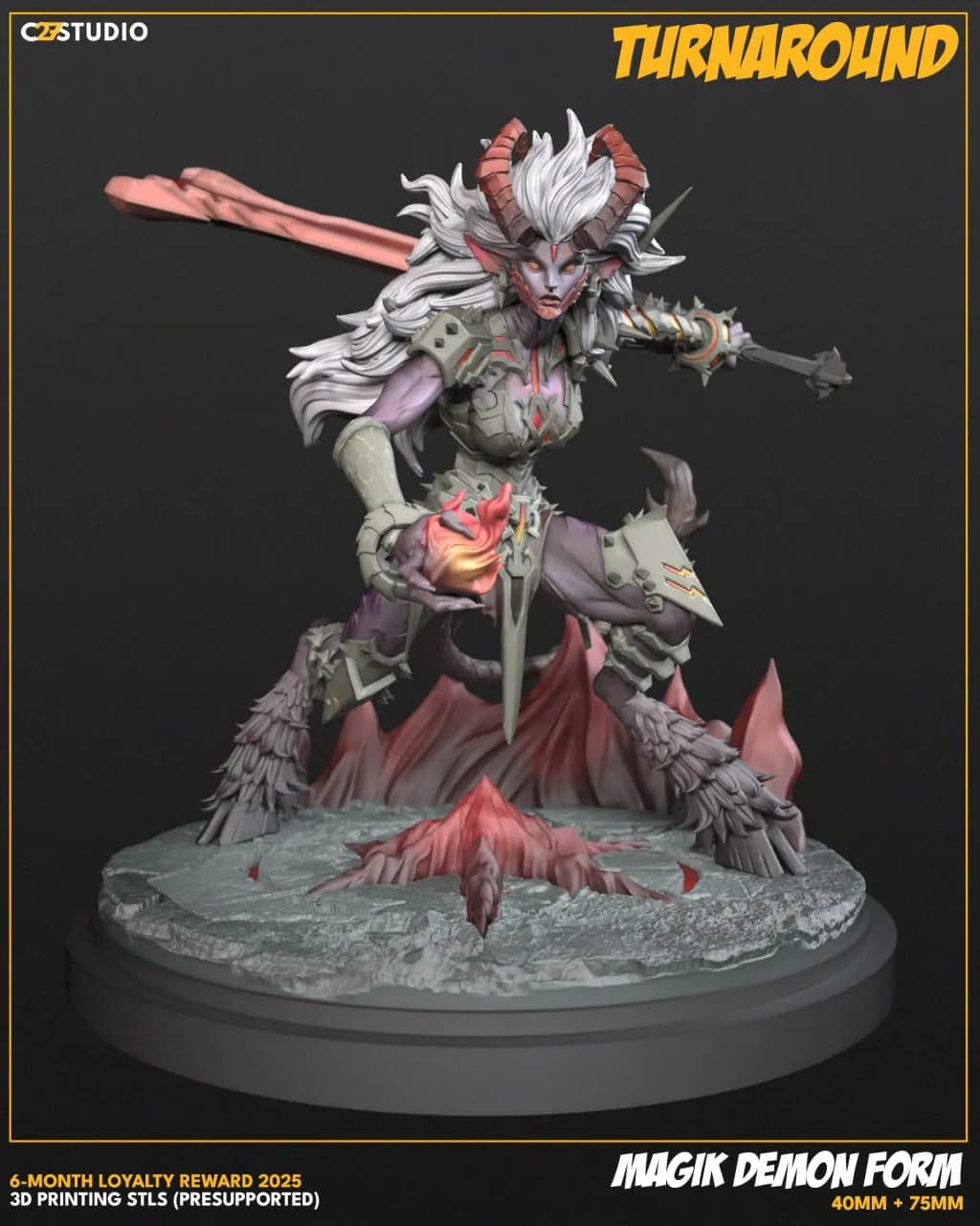 STL - Magik Forma Demonio Marvel Rivals render 5