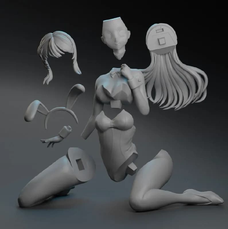 STL - Mai Sakurajima figura conejita render 3