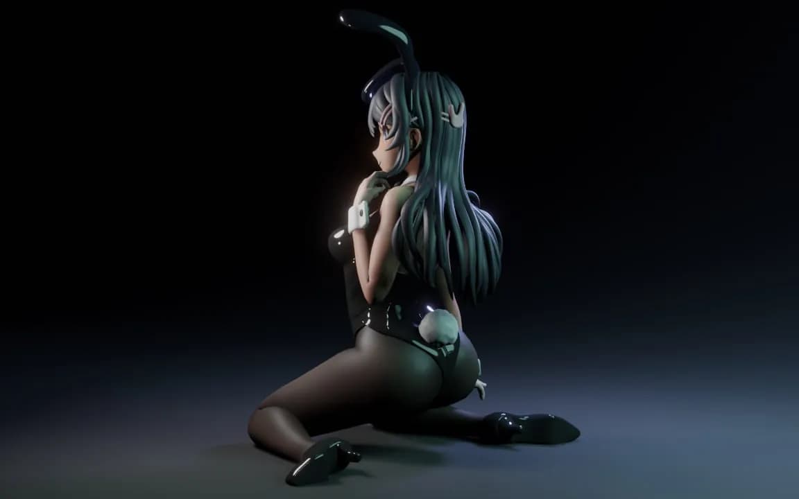 STL - Mai Sakurajima figura conejita render 5
