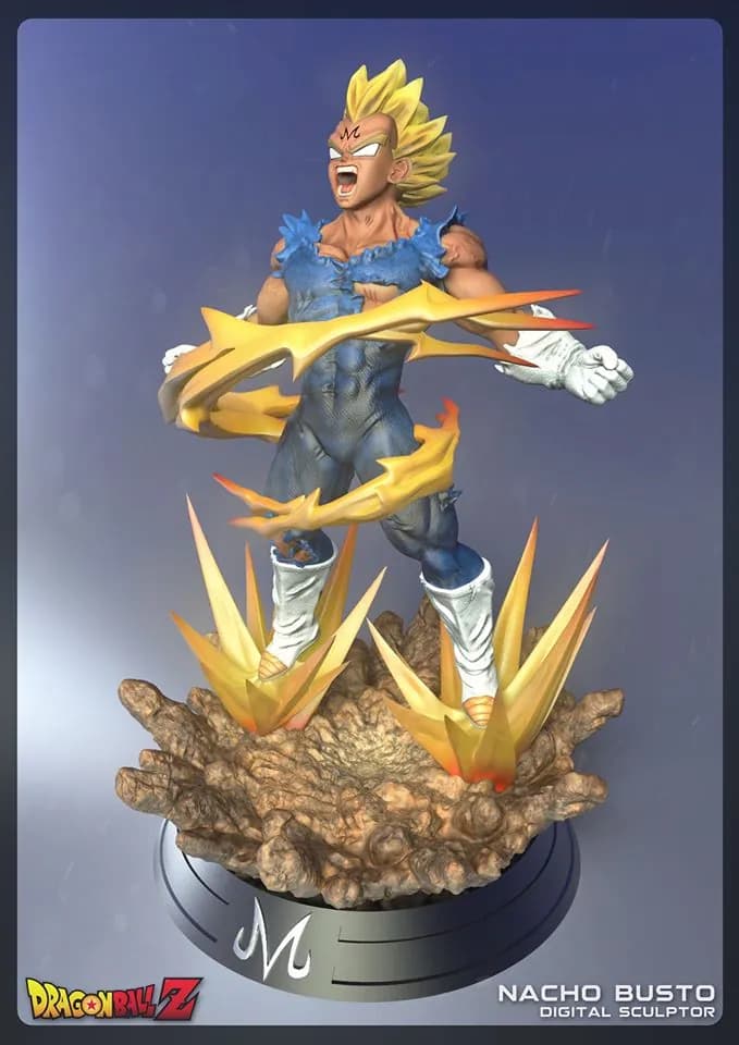 STL - Majin Vegeta Figura 2 render 4