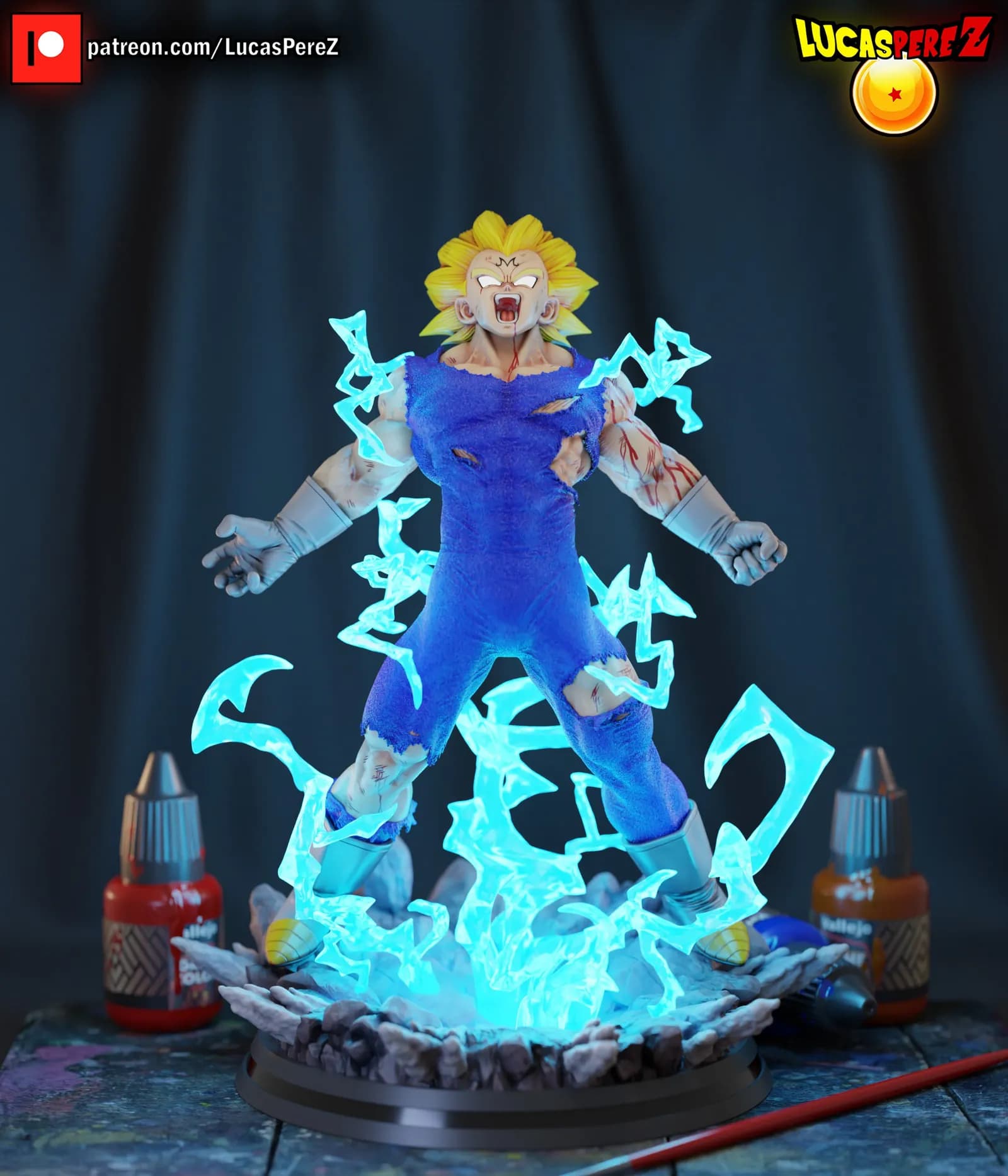 STL - Majin Vegeta Figura de Acción