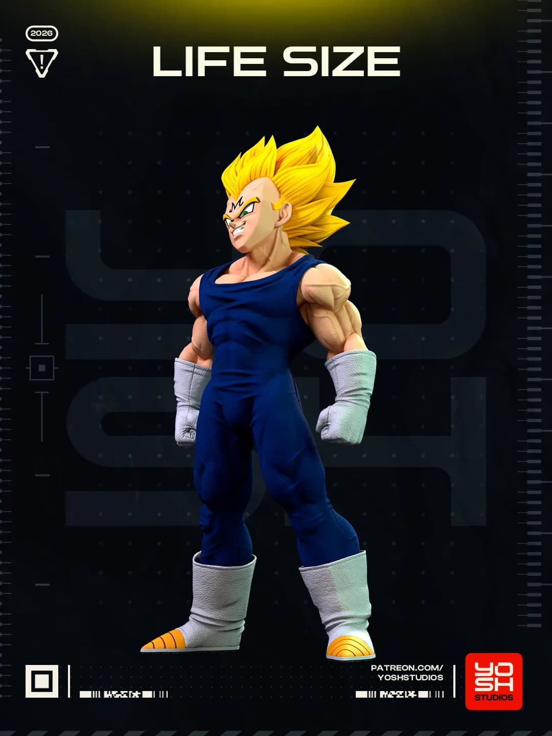 STL - Majin Vegeta Figura Tamaño Real render 3