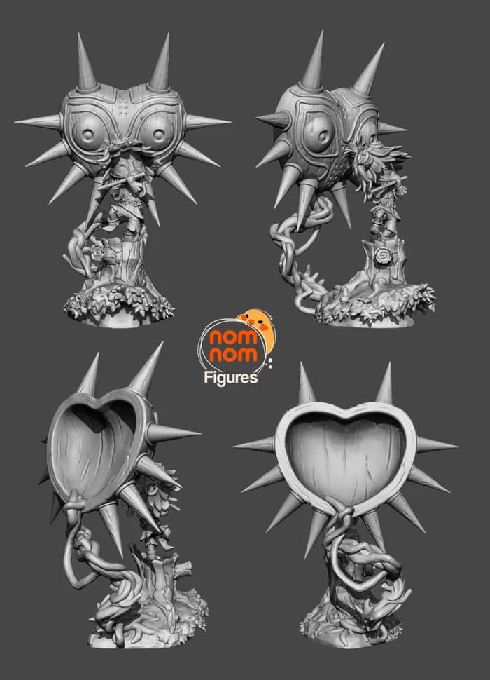STL - majoras mask skull kid zelda render 2
