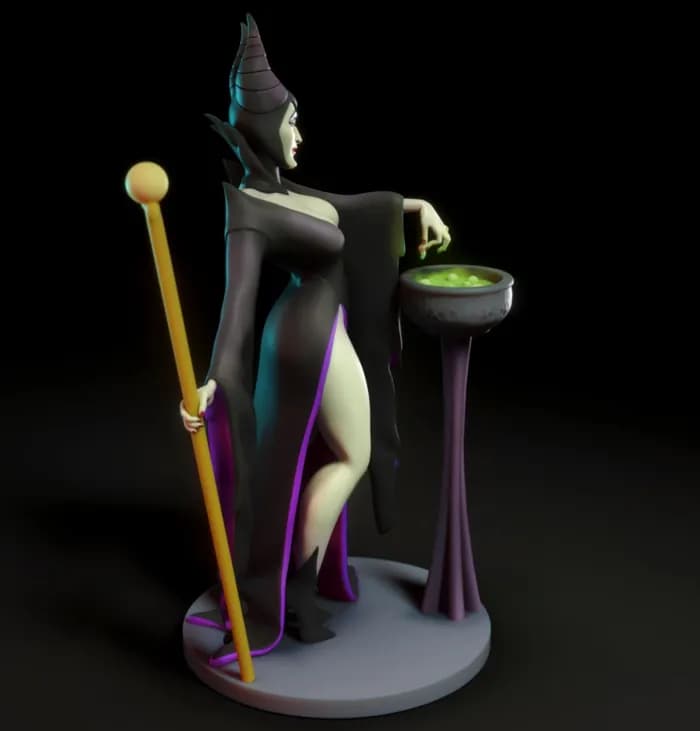 STL - Maléfica figura de fantasía render 2